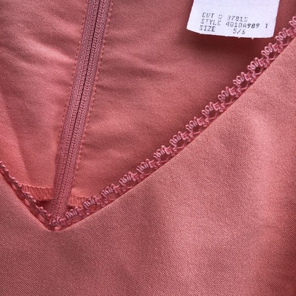 Vtg Jodi Kristopher Pink Dress Sheath Floral Embroidered 90s Sleeveless Size 5/6 - Picture 7 of 9